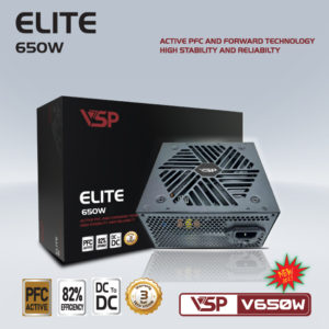 Bộ Nguồn VSP Elite Active PFC V650W Dc to DC