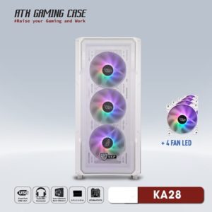 CASE VSP GAMING KA28- White + 4Fans Led
